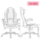 Gaming Chair Office Chair Desk Chair Racing Executive PU Leather Ergonomic Massage Computer Chair with Lumbar Support Headrest Armrest Task Rolling Swivel Chair for Girls, Pink BestOffice