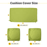 Snubbull 3 Pack Outdoor Patio Seat Cushions Replacement Covers Fit for 4 Pieces 4-Seater Wicker Rattan Patio Conversation Set Loveseat Chair Couch Furniture,36x18x2,18x18x2,Burgundy-Cover Only Snubbull