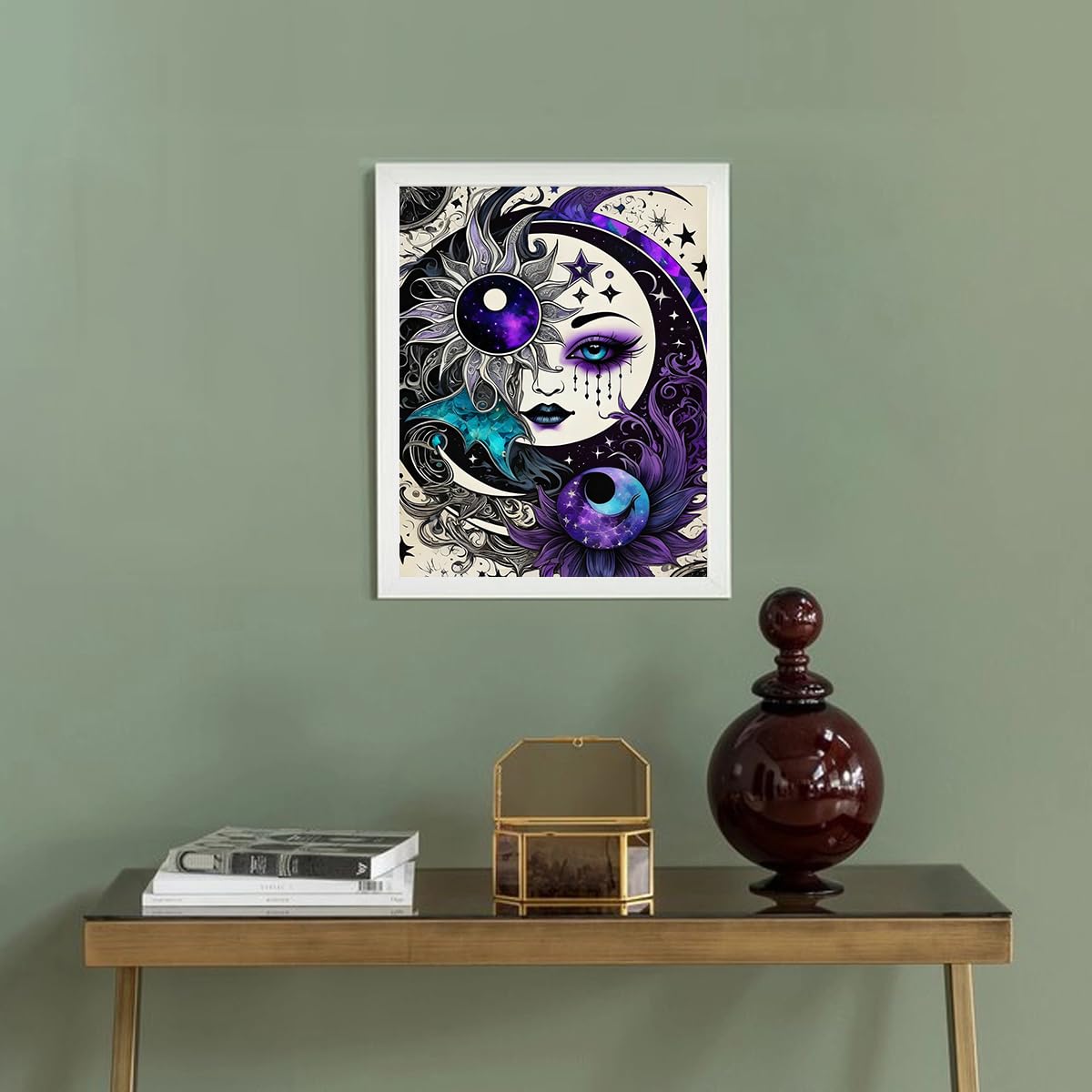 XIAOPAIZAI 5D Diamond Art Kits for Adults - Sun and Moon Diamond Painting Kits for Adults Beginner,DIY Fantasy Round Full Drill Paintings with Diamonds Gem Art for Home Wall Decor Gifts 11.8x15.7inch XIAOPAIZAI