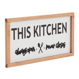 Farmlyn Creek Wooden Rustic Kitchen Wall Decor Sign, This Kitchen Always Open Never Closes (16 x 8 In) Farmlyn Creek