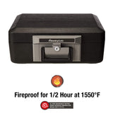 SentrySafe Fireproof Safe Box with Key Lock, Chest Safe with Carrying Handle to Secure Money, Jewelry, Documents, 0.25 Cubic Feet, 6.3 x 15.3 x 12.1 Inches, 1160 SentrySafe