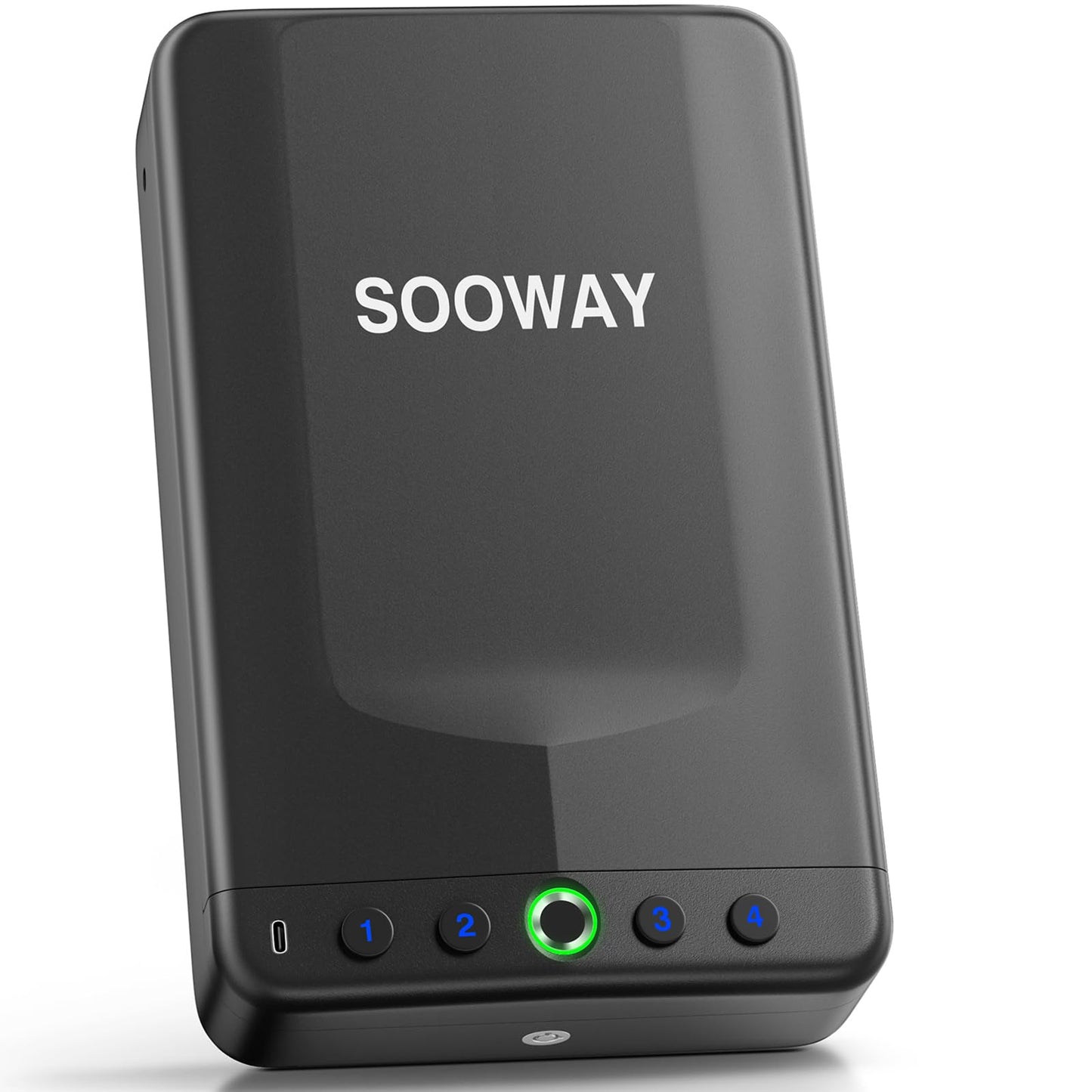 SOOWAY Car Gun Safe, Small Biometric Gun Safe for Handgun, Fingerprint Handgun Safe with 3 Ways Quick Access Pistol Safe for Travel, Nightstand Bedside