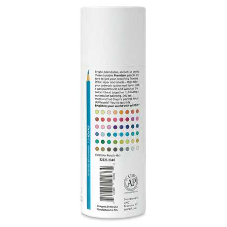 artPOP! Watercolor Pencils, 48 Vibrant Colors, Premium Quality, Hexagonal Grip, Water Soluble Colors for Drawing, Blending, Painting, and Mixed Media artPOP!