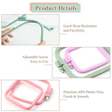 ZOCONE 4 Pcs 4 Size Square Embroidery Hoops, ABS Plastic Embroidery Hoops Cross Stitch Hoops Embroidery Frames for Sewing, Needlework, Embroidery Projects (Size-3", 4.3", 6.5", 8.7") ZOCONE
