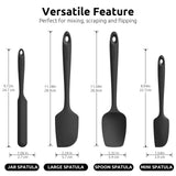 U-Taste Silicone Spatula Set with 600 Degrees Fahrenheit Heat Resistant (Black) U-Taste