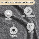 MYSKY HOME Couch Cover for Sectional Sofa, 2 Pieces Couch Covers for L Shape Sofa Cover, Furniture Protector for Pets, Kids, Sofa Slipcover for 2-3 Cushion Couch (71"x118"+71"x118", Dark Grey) MYSKY HOME