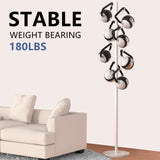 Heavy Duty Coat Rack with Natural Marble Base, Freestanding Metal Coat Stand with 8 Hooks, Modern Stable Coat Hanger Tree for Bags, Jacket, Clothes, and Hats, White Metal Durmmur