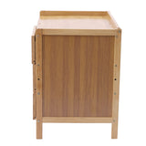Bamboo Nightstand, Modern Side Table with Drawers and Open Shelf, Bamboo Legs for Bedrooms, Dorm Rooms, and Tight Spaces (Primary) LUNUMAOS