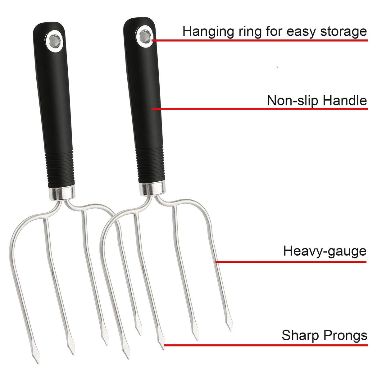 Turkey Lifter Forks Set of 2 Stainless Steel Turkey Lifters with Non-Slip Handle Turkey and Poultry Lifters Turkey Claws Carving Fork KAYCROWN