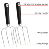 Turkey Lifter Forks Set of 2 Stainless Steel Turkey Lifters with Non-Slip Handle Turkey and Poultry Lifters Turkey Claws Carving Fork KAYCROWN