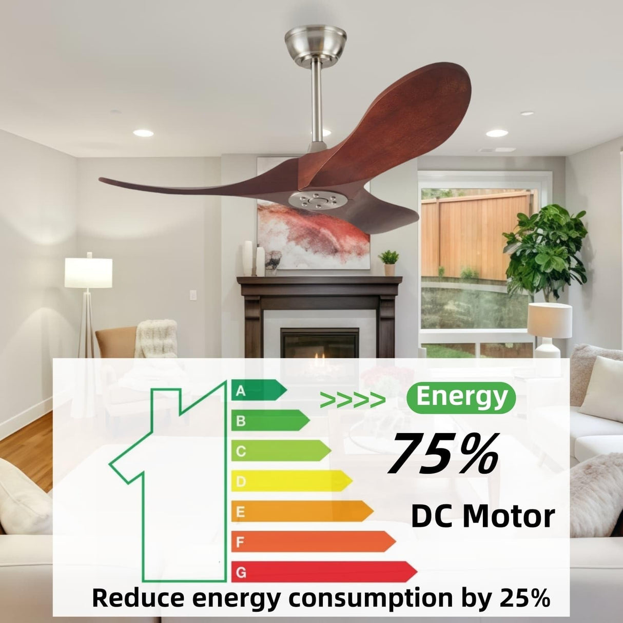 36 Inch Ceiling Fan Without Light With Remote Control,Small Ceiling Fan for Kitchen No Light,3 Solid Wood Blade Propeller Outdoor Ceiling Fans for Indoor, Living Room, Bedroom, Terrace, Porch Kekopa
