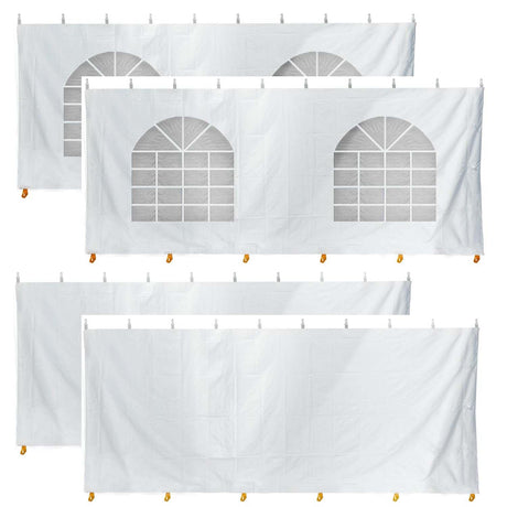 TentandTable 20 Foot x 20 Foot Party Tent Sidewall Kit, Complete 4 PVC Vinyl Wall Set - 2 Solid & 2 Window 7' Side Walls, Fits Commercial Standard Event Outdoor Canopy Tents, Tent Not Included TentandTable