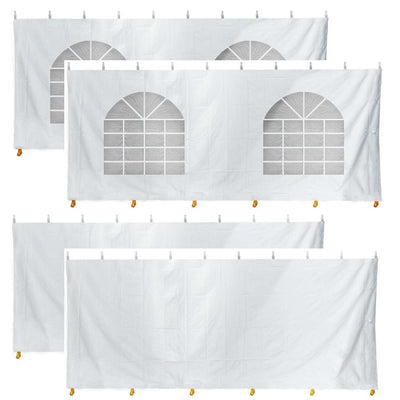 TentandTable 20 Foot x 20 Foot Party Tent Sidewall Kit, Complete 4 PVC Vinyl Wall Set - 2 Solid & 2 Window 7' Side Walls, Fits Commercial Standard Event Outdoor Canopy Tents, Tent Not Included