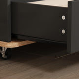 Homsee 70" W Mobile Wall Unit Entertainment Center with Height Adjustable TV Mount Stand for TVs up to 65", Rolling TV Stand Media Console Table with Storage Shelves & Drawers for Living Room, Oak Homsee