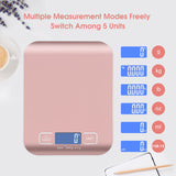 Selegere Digital Shipping Scale,Stainless Steel Panel, Accurate 5kg/1g Portable Postal Scale for Packages, Small Business,Kitchen, Food, Handmade, Liquids, and Boutique (Rose Gold) Selegere