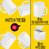 TWISTED ENVY 11 oz Sublimation Blank Ceramic Coffee Mugs Case of 36 TWISTED ENVY