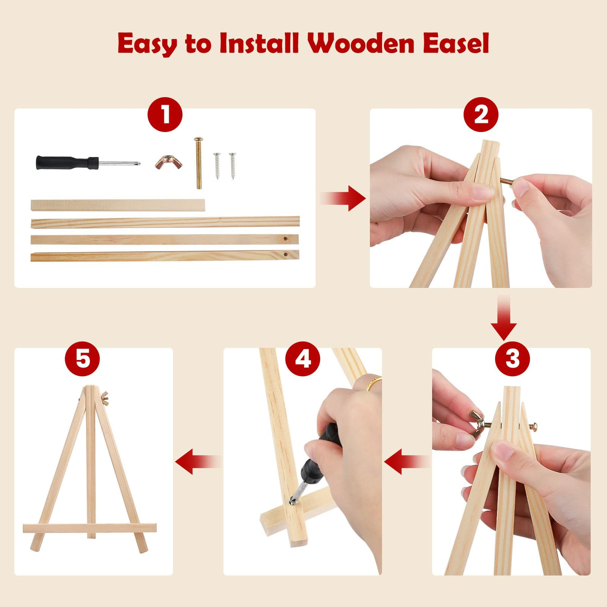 MOGTAA Christmas Paint by Numbers Kit for Adults Beginners with Frame, Christmas Tree Adult Paint by Number Kits on Canvas with Easel, Easy DIY Oil Painting Kits for Home Decor, 8x12in MOGTAA