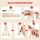 MOGTAA Christmas Paint by Numbers Kit for Adults Beginners with Frame, Christmas Tree Adult Paint by Number Kits on Canvas with Easel, Easy DIY Oil Painting Kits for Home Decor, 8x12in MOGTAA