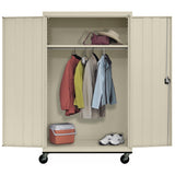 Sandusky Lee TAWR462472-07 Transport Series Mobile Wardrobe Storage Cabinet with Wheels and Adjustable Shelf, 24" Depth x 46" Width x 73" Height, Putty Sandusky