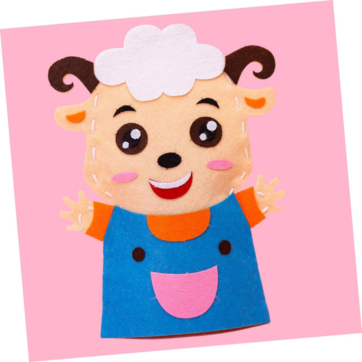 HOMOBABE 8Pcs Boy Girl Non-Woven Hand Puppet DIY Material Kit Creative Cartoon Weaving for Boys Girls Educational Toy for Early Development and Imagination HOMOBABE