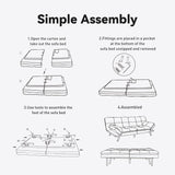 Hcore Convertible Futon Bed,Gray Memory Foam Loveseat Small Euro Lounger Sofa for Compact Living Spaces,Apartment,Dorm,Studio,Guest Room,Home Office/Cushion, Fabric, French Grey Hcore