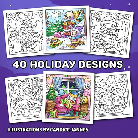 Spooky Christmas: Cute Coloring Book for Adults and Teens with Adorable Characters and Cozy Holiday Scenes for Relaxation (Comfy and Cozy Coloring Books) WoodArtSupply