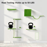 iSawSee Cat Wall Shelves-Cat Wall Furniture 5 in 1 Stable & Safe, Wooden Climbing with Natural Sisal Scratching Post, with Scratching Post, Bridge and Bed,cat Scratching Board iSawSee