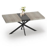 55" -70" Extendable Dining Room Table for 4 6 People,Modern Rustic Kitchen Expanding Table,Wooden Long Large Expandable Dining Room Transformer Table Conference Table for Kitchens,Grey Ufurpie