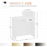 IEHFDCA Retail Reception Desk with Storage, Modern Checkout Counter for Store, Anti-Scratch Front Desk for Salon, Boutique, Cafe – Easy Assembly H 31.5" × 16.5" × 39.4" IEHFDCA