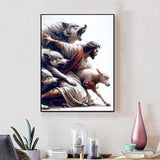 YIMORE 5D DIY Diamond Art Painting Kits Christ Jesus Wolf and Lamb 16X20 inches for Adults ，Full Round Drill Rhinestone Embroidery for Home Wall Decor YIMORE