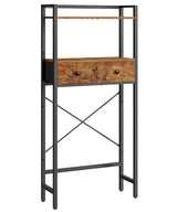HOOBRO Over The Toilet Storage Rack with 2 Drawers, 3-Tier Bathroom Organizer Shelf Over Toilet, Freestanding Toilet Shelf, Storage Cabinet, Rustic Brown and Black BF47TS01 HOOBRO