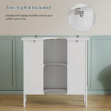 TEENFON Pedestal Sink Storage Cabinet, Under Sink Cabinet with 2 Doors & Shelf, Under Bathroom Sink Cabinet, Pedestal Sink Storage for Bathroom, White TEENFON