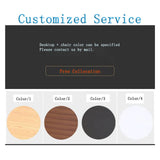 Mfallon Round Conference Table Small Meeting Room Coffee Table Set w/ 4 Chair, Office Business Guest Reception Table, Simple Dining and Chair Set of 4 Leisure Combination (Color : Black Leather) Mfallon