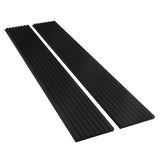 Sunny Heart Wood Slat Wall Panels, Wood Panels for Wall, 2 Pack 93.5" x 12.6" Soundproof Solid Wooden Wall Panels, 3D Acoustic Fluted Wood Wall Panels for Ceiling Wall Decor, Black Sunny Heart
