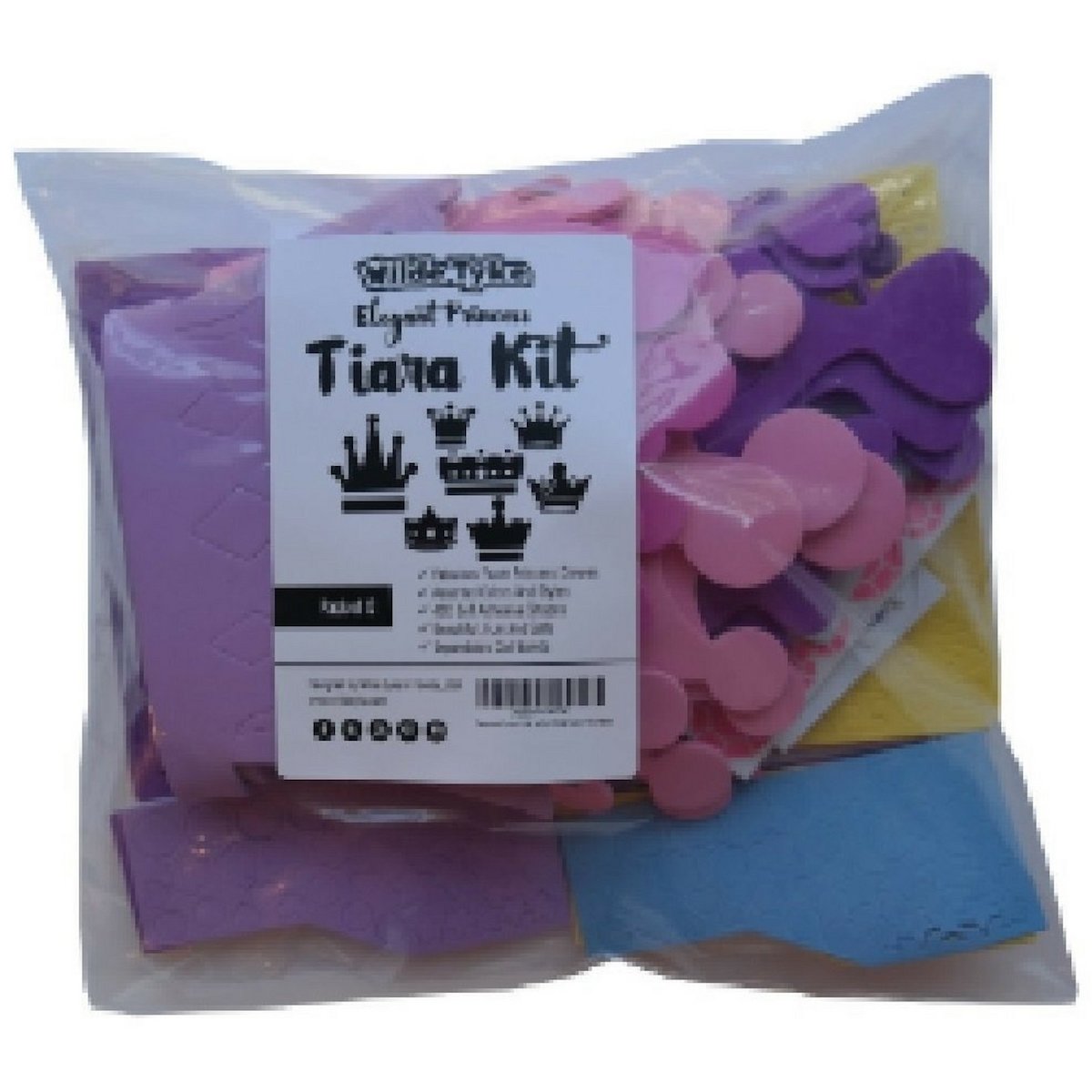 Wilde Tyke Girls Tiara and Crown Crafts Kit (12 Pack, 400 Foam Pieces) Princess Party Favor for Kids (TM) Wilde Tyke