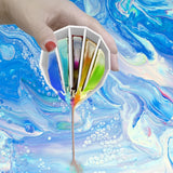 Paint Cup With Handle, Silicone Split Cup, Acrylic Pouring Strainers, Scrapers Kit for DIY Paint, Resin Molds, Epoxy Resin Art and Creating Unique Patterns Art Supplies FASALX