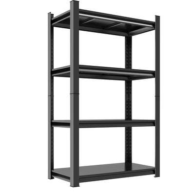 4 Tier Metal Shelving,59" H Adjustable Storage Shelves,1500LBS Shelving Unit for Storage Rack,Metal Shelves for Pantry Shelves,Garage,Kitchen,59" Hx 24" Wx 14" D,Black