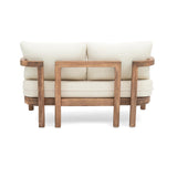 Merax 2-Piece Outdoor Acacia Wood Loveseat Sofa Couch with Coffee Table,Patio Furniture Conversation Set for Backyard Merax