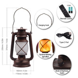 Lantern LED Battery Powered Camping Lamp Outdoor Hanging Lantern Flickering Flame Rechargeable Retro Lanterns Remote Control 4 Modes Light Non-Solar 2 Pack Marlrin