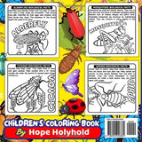 50 Insects Bold and Easy Coloring Book for Kids Ages 4-9: Rare and Common Bugs with Plants to Learn and Color | Educational Nature Activity Book for Children Majosta