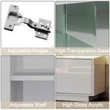 ChooChoo Modern LED TV Stand for 50/55/60/65 Inch TV, High Glossy Entertainment Center with 2 Storage Cabinets, Media Console with 5 Open Shelves for Living Room, Bedroom, White ChooChoo