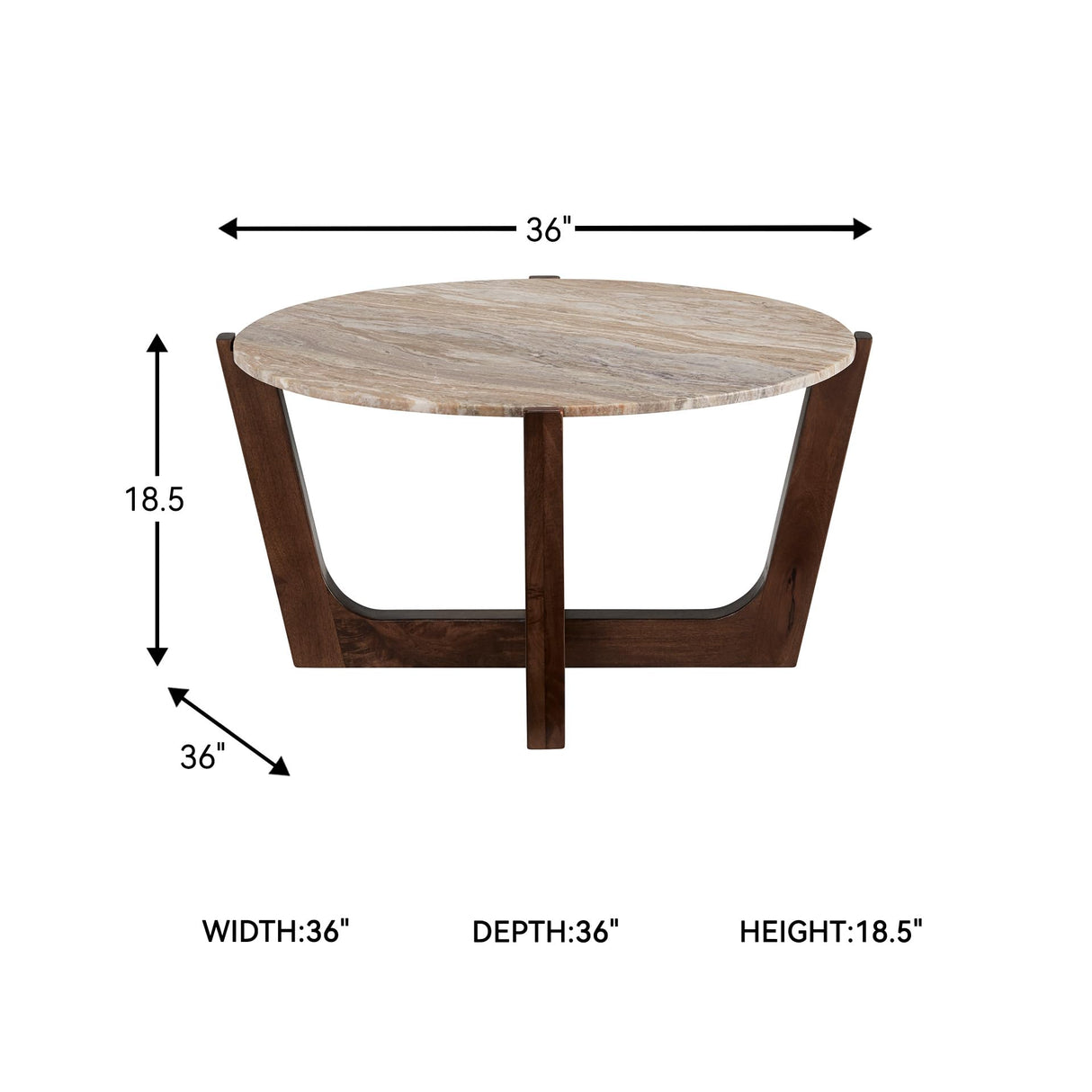 Signature Design by Ashley Tanidore Casual Solid Mango Wood Coffee Table with Marble Top, Dark Brown & Beige Signature Design by Ashley