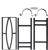 PHI VILLA Heavy Duty Firewood Racks Indoor/Outdoor Log Rack with Kindling Holder, 30 Inches Tall, Black PHI VILLA