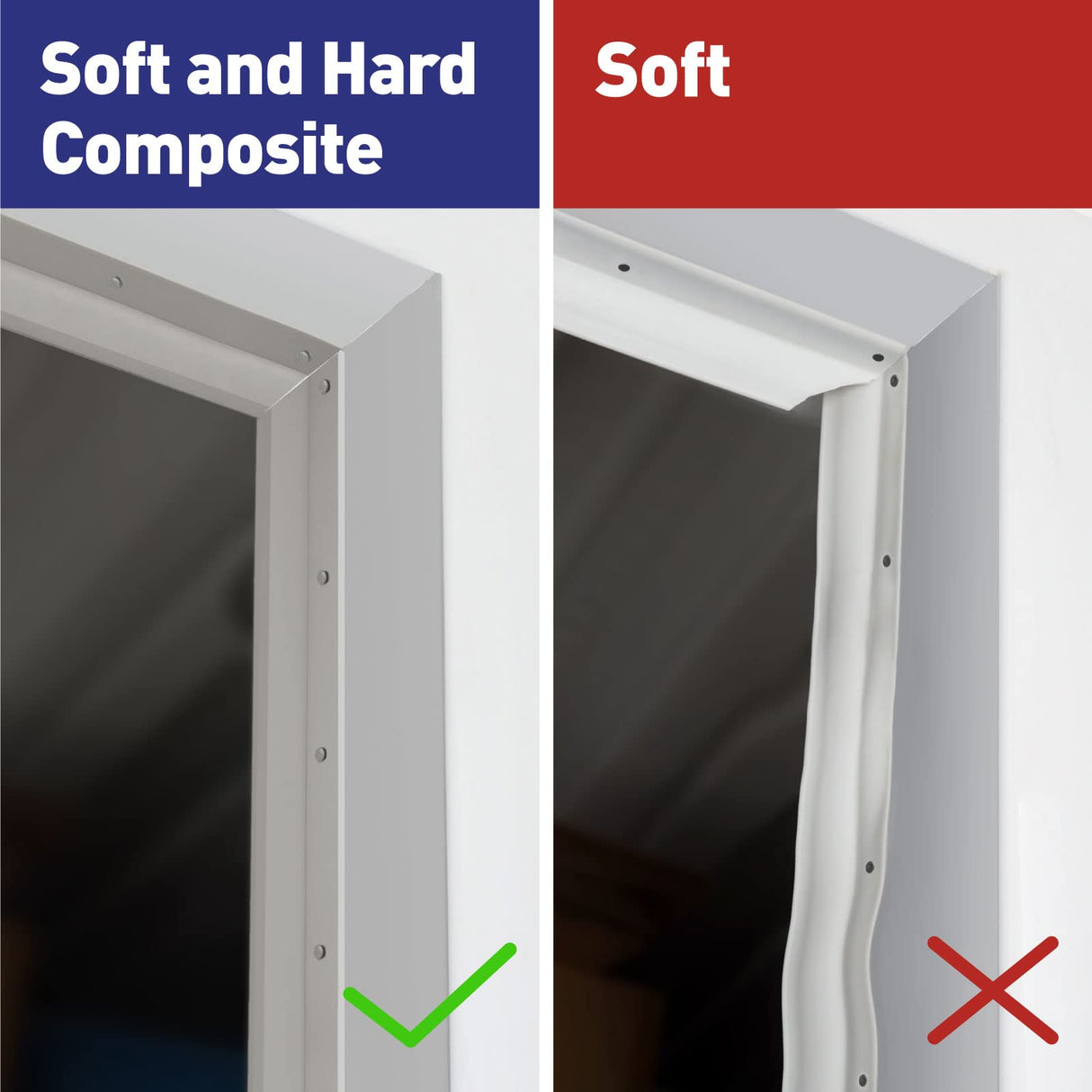 FOSLUOC Garage Door Seal Top and Sides Seal Strip 34FT Rubber Weather Stripping Replacement Soft and Hard Composite, Weatherproofing Universal Sealing (Grey) FOSLUOC