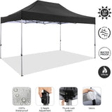 COBIZI 10x15 FT Pop up Canopy Tent,Heavy Duty Easy Up Commercial Outdoor Party Canopy Tents for Wedding Parties All Season Wind & Waterproof Gazebo with Carry Bag,Black(Frame Thickened) COBIZI
