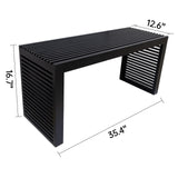 Yikaroeli Bamboo Dining Bench, 35 inch Entryway Bench, Indoor Kitchen Table Bench for Entryway Dining Room Living Room Bedroom End of Bed-Black Yikaroeli