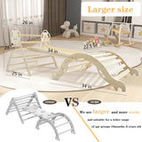 Pikler Triangle Set 7in1 Montessori Foldable Wooden Baby Climbing Toys for Toddlers 18months-6years Inside Jungle Play Gym for Kids,Indoor Playground with Ramp,Arch and Ladder dbodb