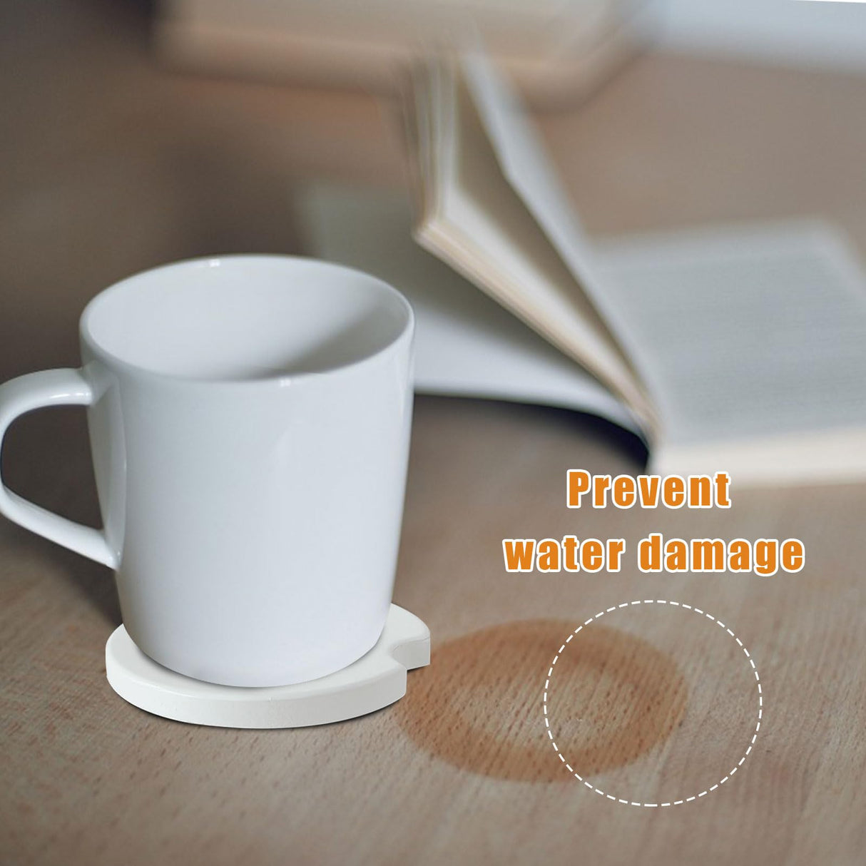 Ceramic Sublimation Blanks Car Coasters for Car Cup with Finger Notch for Easy Removal Ceramic Car Cupholder Auto Cupholder Keep Vehicle from Cold Drink Sweat Stain Spill (12) BOMSI