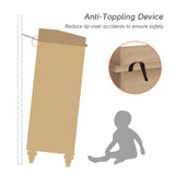 WAMPAT Kids Dresser for Bedroom with 6 Drawers, Oak Baby Dresser with Wide Chest of Drawers, Farmhouse Kids Closet Storage Organizer, Wood Dressers for Living Room, Nursery, Hallway WAMPAT