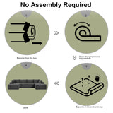 GUANGHONG 150 Inch U-Shaped Sectional Couch with Multi Functional Console, Oversized Modular Corduroy Sofa with 2 Ottomans, 5-Seater Modern Deep Seat Boneless Cloud Couch for Living Room, Light Gray GUANGHONG